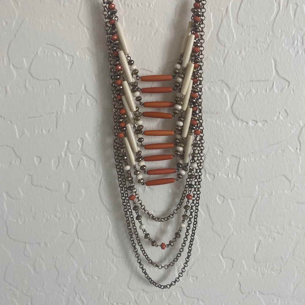 orange beaded necklace